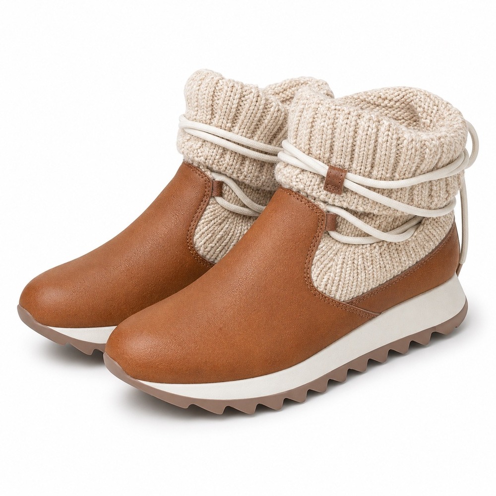 Merrell Alpine Pull On Knit Boot Womens 10.5 Tan Après Ski Cabincore Winter